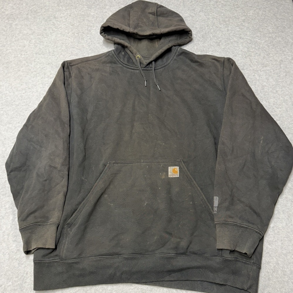 Carhartt Hoodie Mens XL Gray Rain Defender Original Fit Fleece Pullover 100617